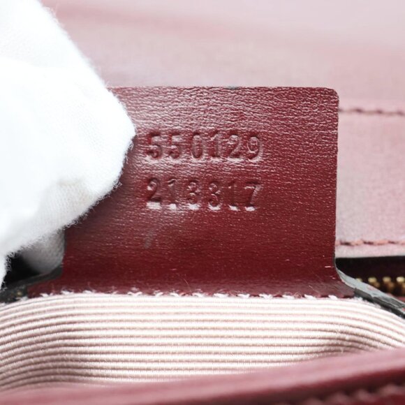 Gucci  Arli Flap Small Vitello Palmellato Lux Leather Crossbody Bag Burgundy - Picture 15 of 15